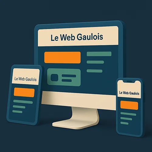 web-design-responsive-et-moderne Design web responsive affiché sur ordinateur, tablette et smartphone – Le Web Gaulois
