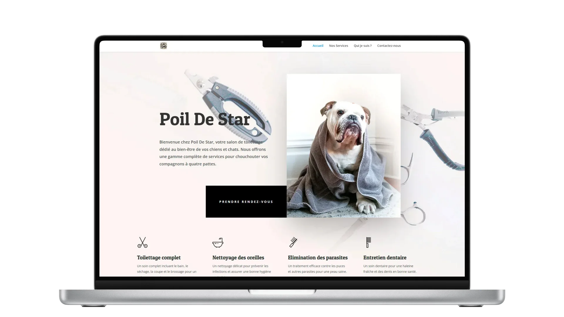 exemple-accueil-creation-site-internet-professionnels-animaliers Exemple Page Home - Site Web Artisan