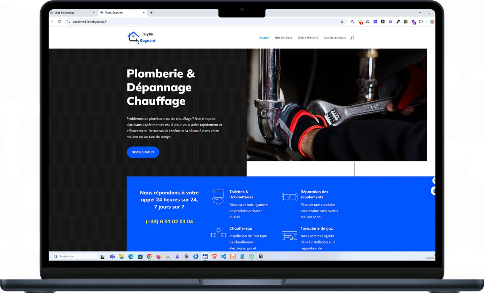 exemple-creation-site-plombier-page-home Exemple Page Home - Site Web Artisan