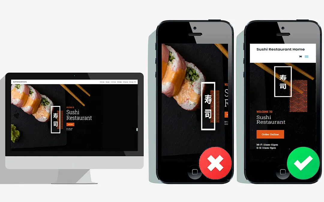 traditional-Non-responsive-web-design-a-la-une Comparaison avant-après d'un site responsive pour entreprise locale sur smartphone