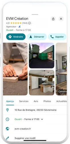 recherche-artisan-lens-google recherche artisan local à Lens sur Google depuis un smartphone